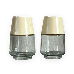 Vintage Gemco The Rangers Salt & Pepper Shakers Plastic Lid & Clear Glass Jar